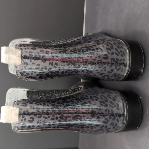 Skechers Women's Gray/Black All Over Glitter Puddler Rain Boots,Size 10. - Picture 5 of 7